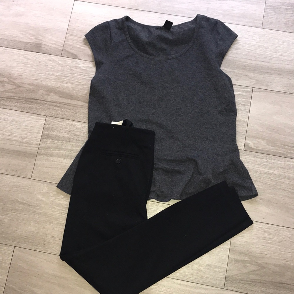 DKNY Jeans top. Slate grey cap sleeve